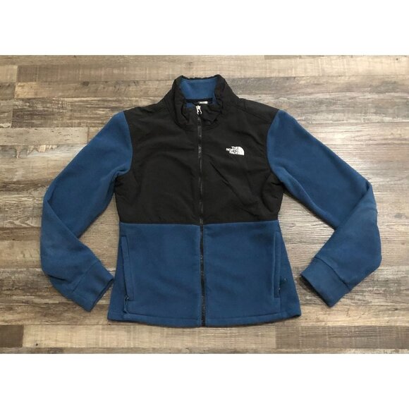 The North Face Womens Small Black & Blue Full Zip Fleece Jacket - Picture 1 of 7